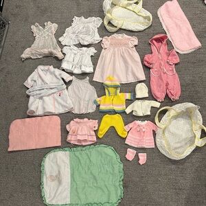 Large Vintage bundle of bay and doll clothes and bedding